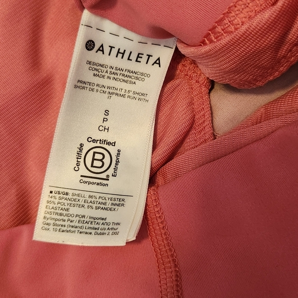 Athleta Run With It Pink Watercolor Floral Athletic Running Shorts - Picture 8 of 11